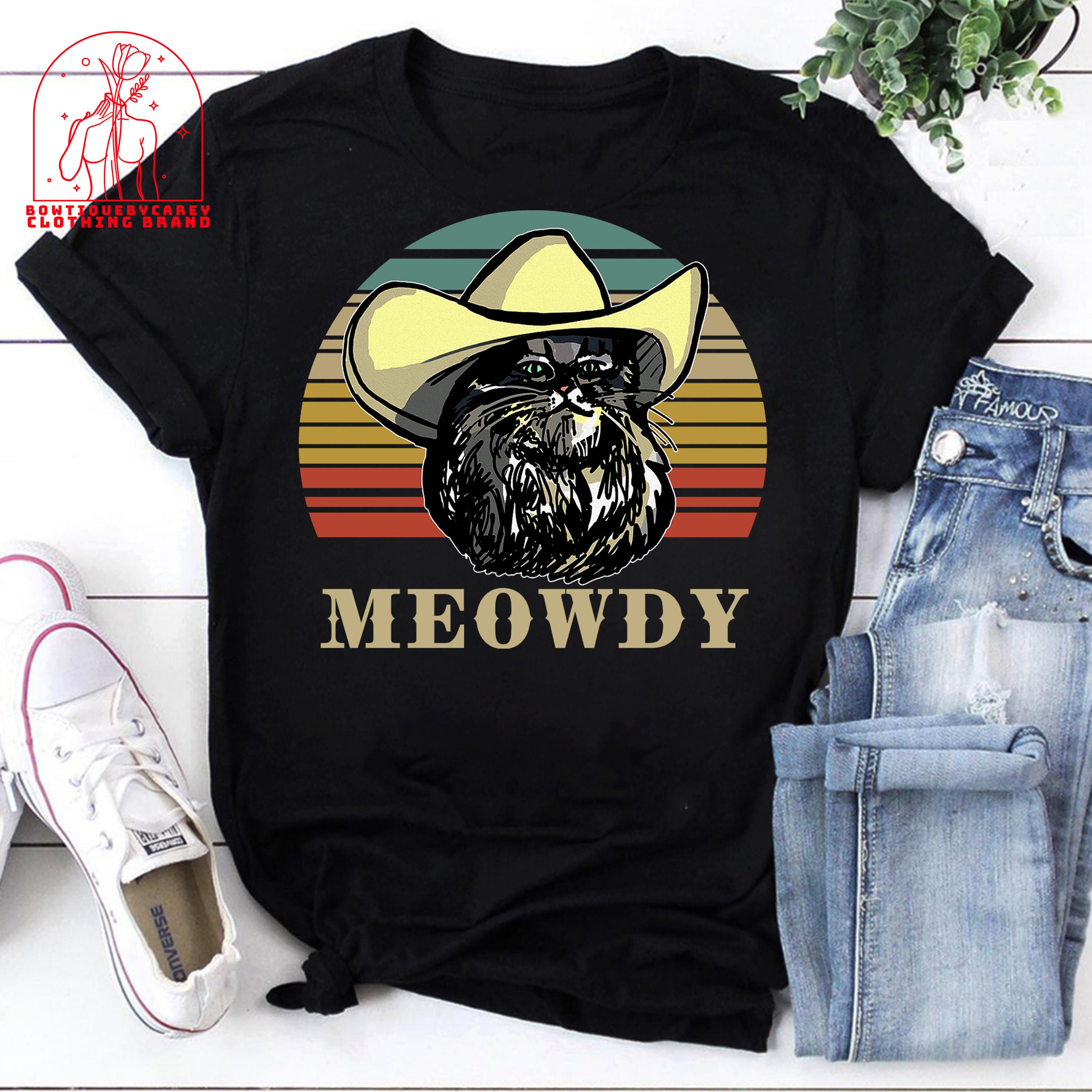 Meowdy Cowboy Cat Howdy Pardner Cat Lovers Unisex T-Shirt