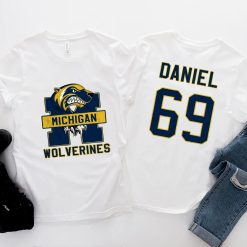 Michigan Wolverines Football Ncaa Sports Front Back Customized Text Number Unisex T-Shirt