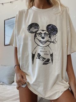 Mickey Mouse Loves Jessica Alba Unisex T-Shirt