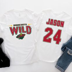 Minnesota Wild Nhl Ice Hockey Sports Front Back Customized Text Number Unisex T-Shirt