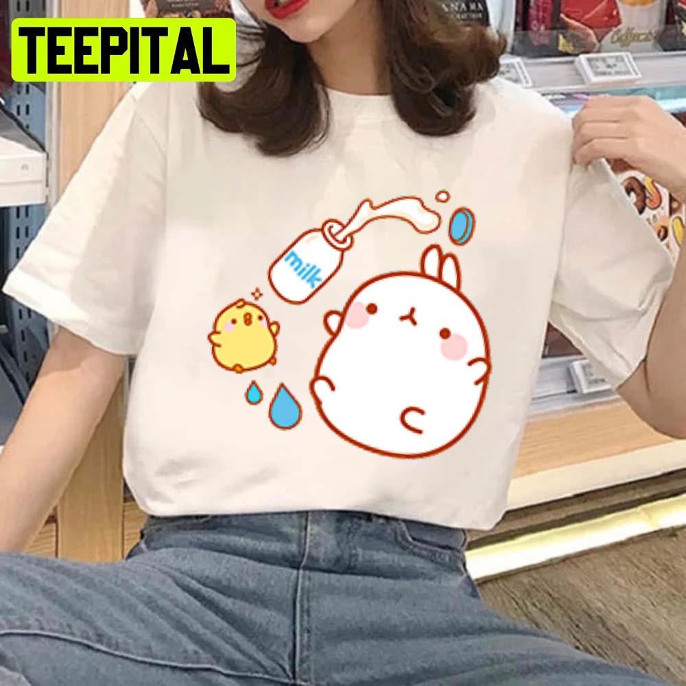 Molang And Piu Piu Cute Bunny Molang Cartoon Unisex T-Shirt