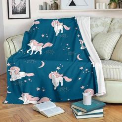 Moon Unicorn Fleece Blanket Throw Blanket Gift