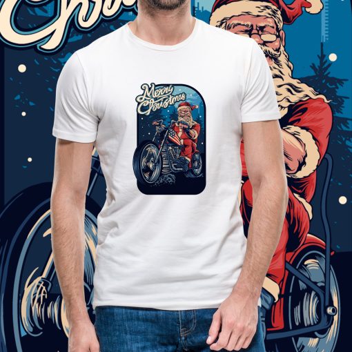 Motobike Santa Merry Christmas Unisex T-Shirt