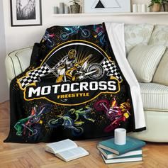 Motocross Freestyle Passion Fleece Blanket Throw Blanket Gift