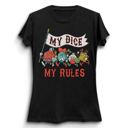 My Dice My Rules Vintage Cartoon Fantasy Dice Gamer Geek Table Unisex T-Shirt