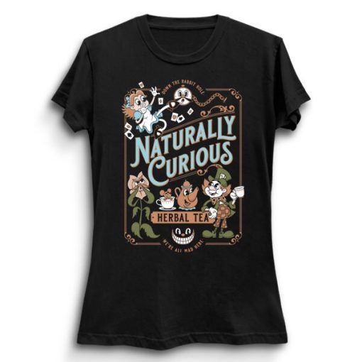 Naturally Curious Book Lovers Cartoon Alice In Wonderland Herbal Tea Unisex T-Shirt