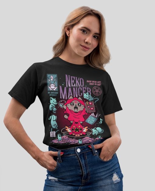 Neko Mancer Goth Gothic Kawaii Aesthetic Illustration Unisex T-Shirt