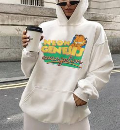 Neon Genesis Evangelion Funny Garfield Hoodie