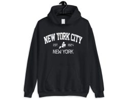 New York City Est 1624 Usa Cities Retro 90s Souvenir Hoodie