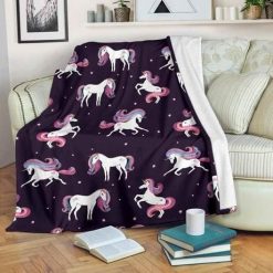 Night Girly Unicorn Bestseller Fleece Blanket Throw Blanket Gift