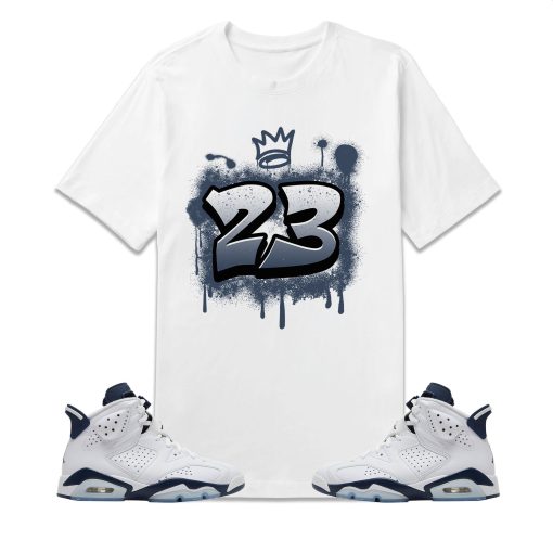 Number 23 Graffiti Match Jordan 6 Retro Midnight Navy Unisex T-Shirt