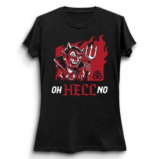 Oh Hell No Funny Motivational Retro Cartoon Devil Goth Vintage Funny Saying Unisex T-Shirt