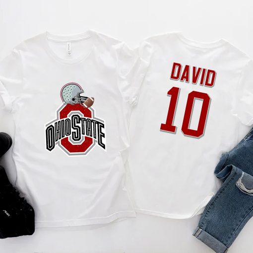 Ohio State University Football Ncaa Sports Front Back Customized Text Number Unisex T-Shirt