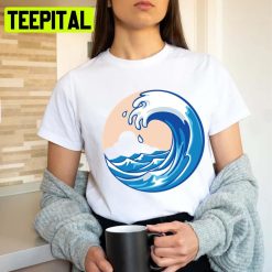 Overnight Waves Colored Design Unsex T-Shirt