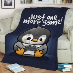 Penguin One More Game Fleece Blanket Throw Blanket Gift