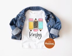 Personalized Girls School Pencil Toddler School Back To School Custom School Girls School Unisex T-Shirt