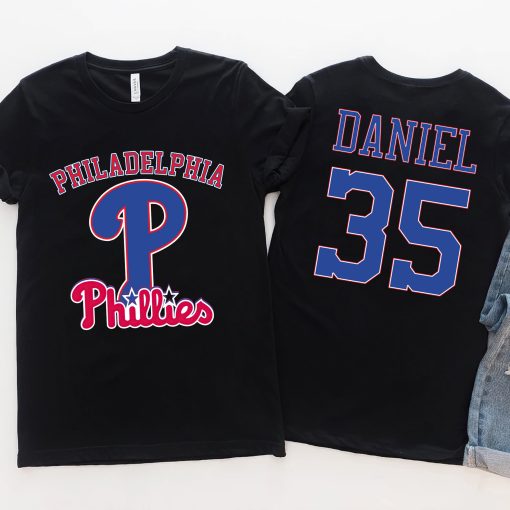 Philadelphia Phillies Baseball Mlb 2022 Spor Philadelphia Phillies Fan Customized Text Number Unisex T-Shirt