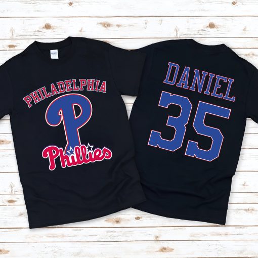 Philadelphia Phillies Baseball Mlb 2022 Spor Philadelphia Phillies Fan Customized Text Number Unisex T-Shirt