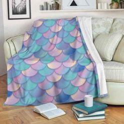 Pink Teal Mermaid Scales Best Seller Fleece Blanket Throw Blanket Gift