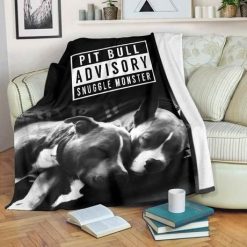 Pitbull Advisory Snuggle Monster Bestseller Fleece Blanket Throw Blanket Gift