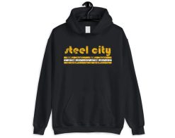 Pittsburgh City Distressed Sl City Retro 90s Souvenir Hoodie