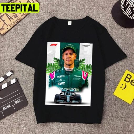 Portrait Sebastian Vettel Aston Martin Car Racing Nascar F1 Unisex T-Shirt