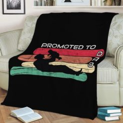 Promoted To Dad Best Seller Fleece Blanket Throw Blanket Gift