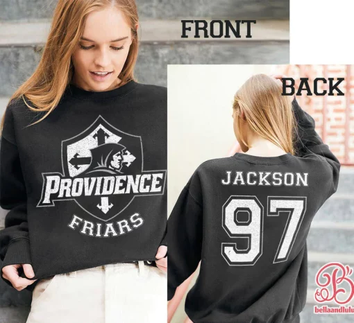 Providence Friars Basketball Ncaa Sports Front Back Customized Text Number Unisex Sweatshirt