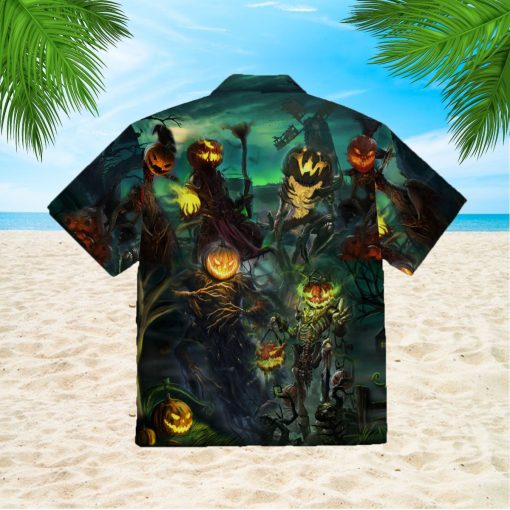 Pumpkin King 3d All Over Print Button Design For Halloween Hawaii Shirt