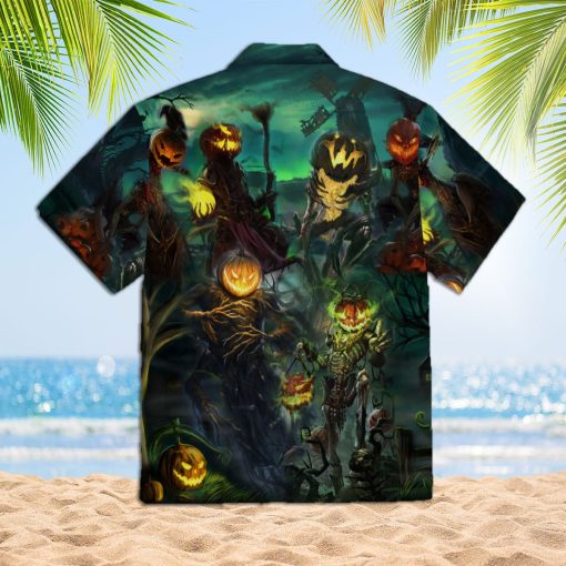 Pumpkin King 3d All Over Print Button Design For Halloween Hawaii Shirt