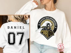 Purdue Boilermakers Football Ncaa Sports Front Back Customized Text Number Unisex Sweatshirt