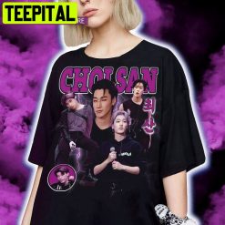 Purple Vintage Style Choi San Ateez Kpop Unisex T-Shirt