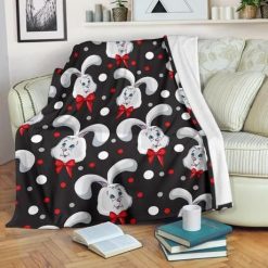 Rabbit With Red Ribbon Best Seller Fleece Blanket Throw Blanket Gift