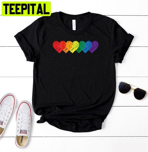 Rainbow Heart Lgbt Rainbow Heart Unisex T-Shirt