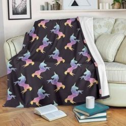 Rainbow Origami Unicorn Bestseller Fleece Blanket Throw Blanket Gift