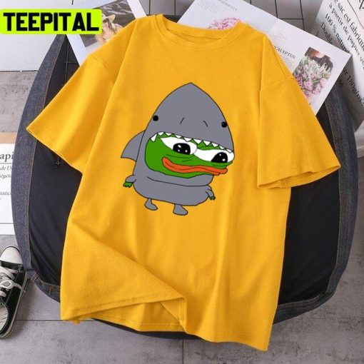 Rare Pepe Cute Shark Design Unsex T-Shirt