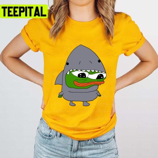 Rare Pepe Cute Shark Design Unsex T-Shirt
