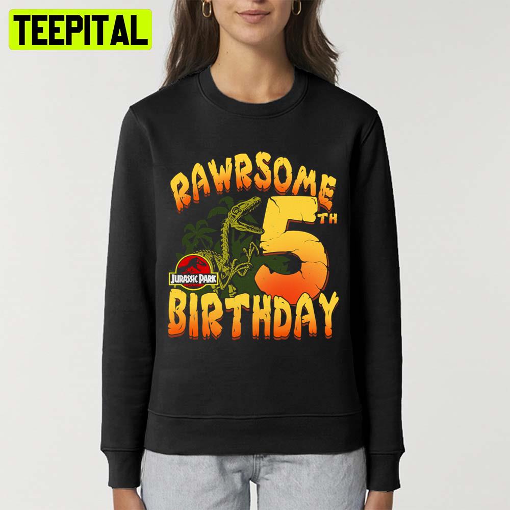 Rawrsome 5th Birthday Jurassic Park Unisex T-Shirt