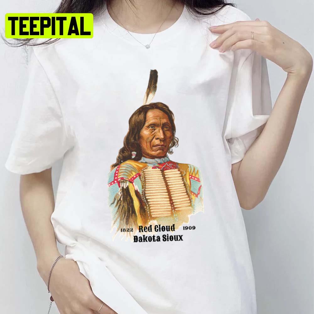 Red Cloud Dakota Sioux Vintage Portrait Originally Allen Ginter Native American Unisex T-Shirt