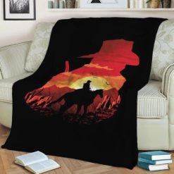 Red Sunset Fleece Blanket Throw Blanket Gift