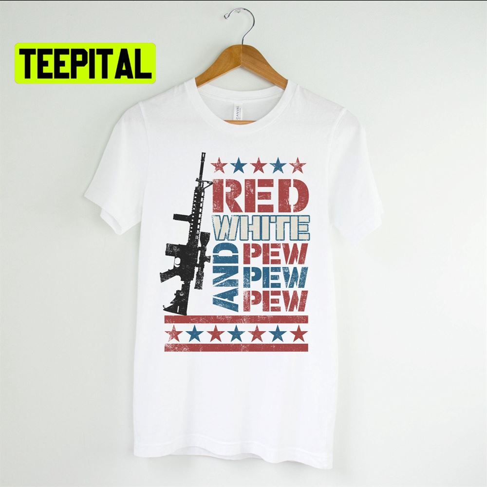 Red White And Pew Distressed Unsiex T-Shirt