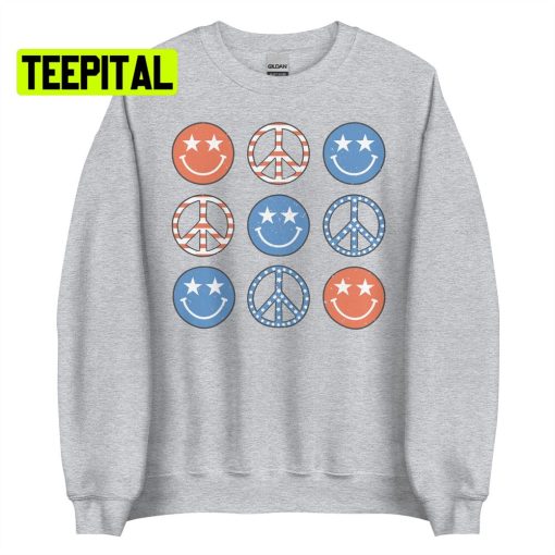 Retro Happy Peace Sign Distressed Unsiex T-Shirt