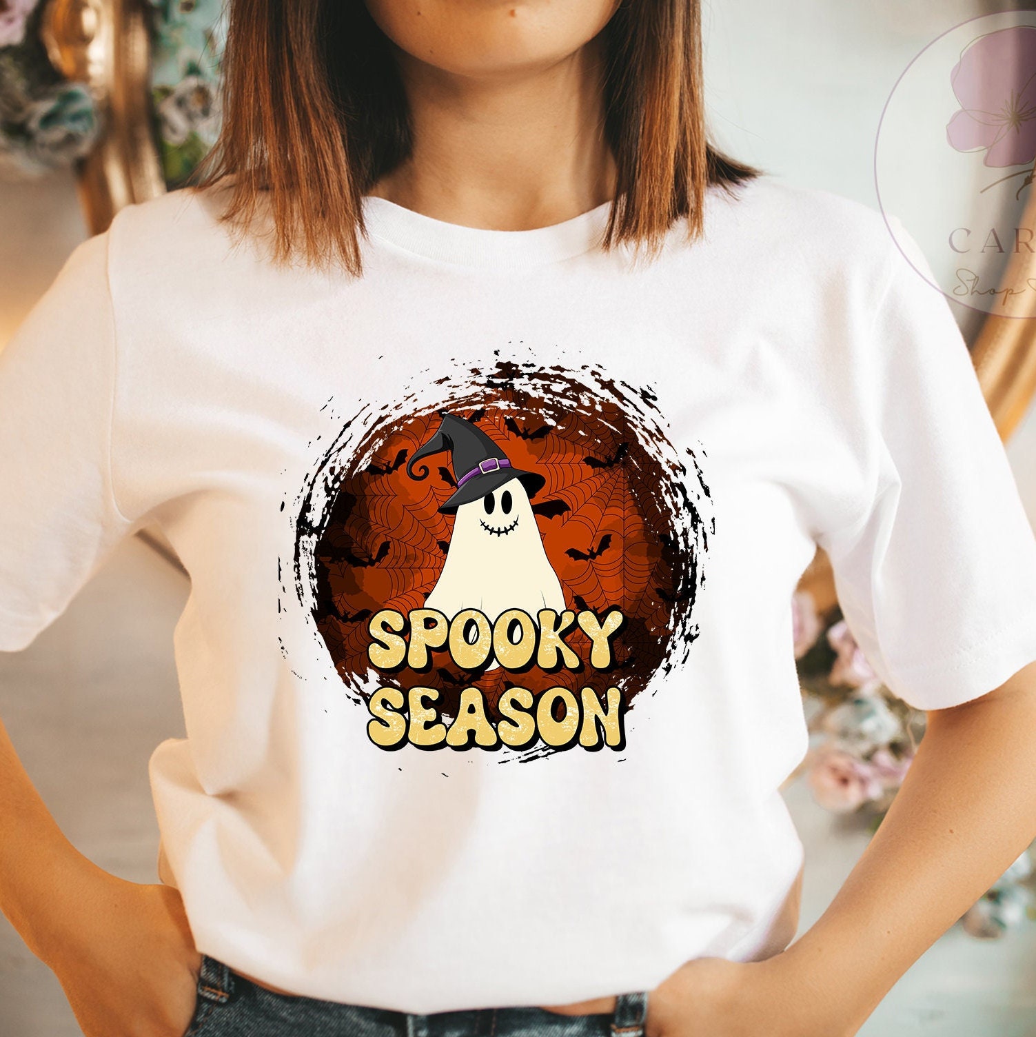 Retro Spooky Season Ghost Spooky Season Witch Retro Fall Halloween Unisex T-Shirt