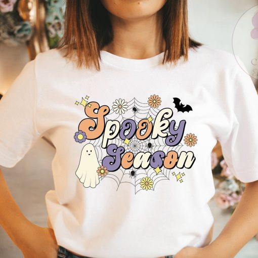 Retro Spooky Season Halloween Ghost Spook Witch Fall Boho Unisex T-Shirt