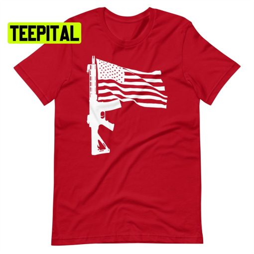 Rifle American Flag Gun Unsiex T-Shirt