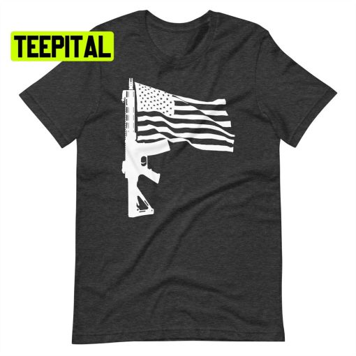 Rifle American Flag Gun Unsiex T-Shirt