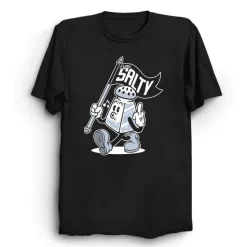 Rude Flipping Off Cartoon Extra Salty Rubberhose Character Vintage Unisex T-Shirt