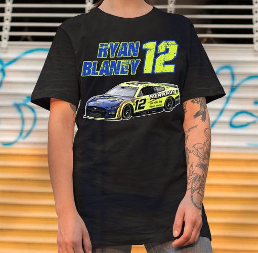 Ryan Blaney 12 Menaros Cup Driver Team Penske Nascar Racing Formula 1 F1 Shirt