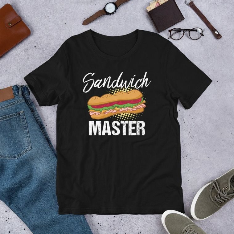 Sandwich Master Deli Sub Lover Sandwich Day Food Pun Gift Short-Sleeve Unisex T-Shirt