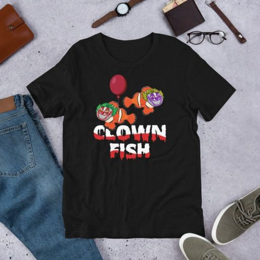 Scary Clown Fish Creepy Smile Horror Halloween Costume Gift Short-Sleeve Unisex T-Shirt